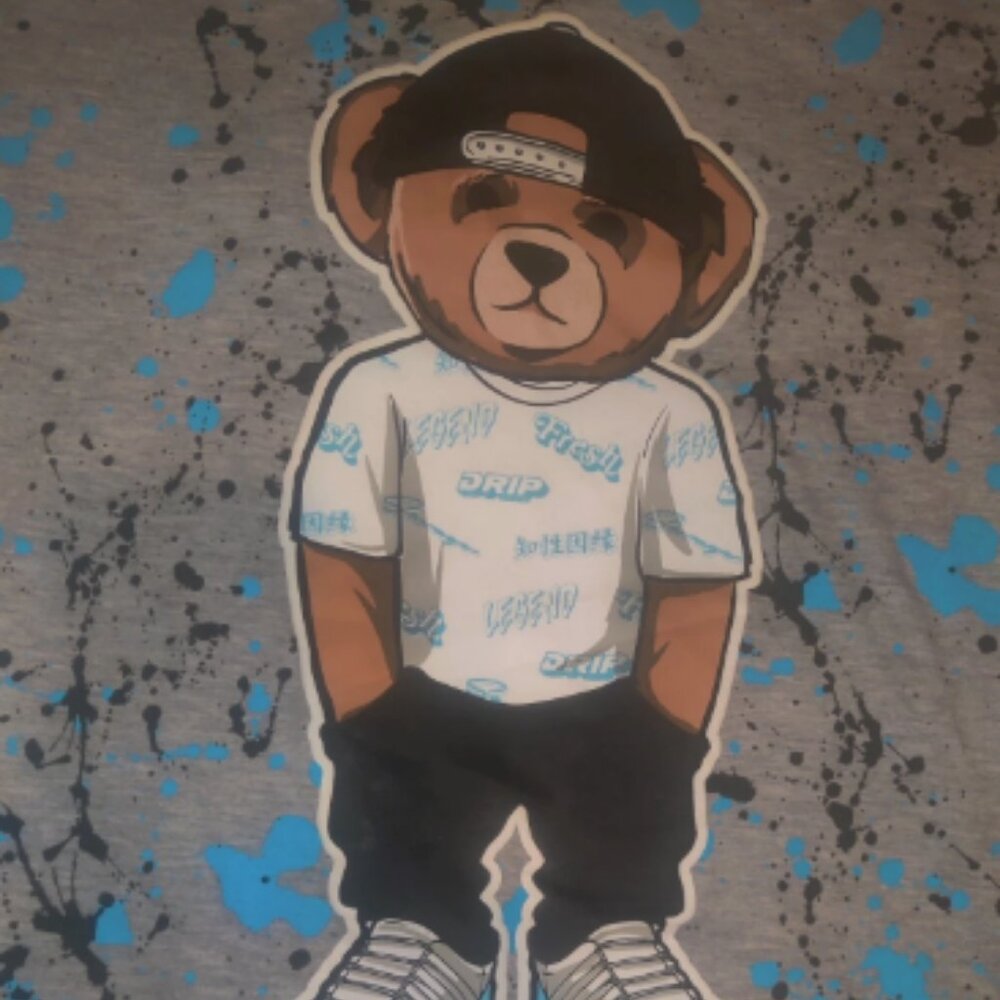 Launder "Drip" Bear Bailey Apparel All Over Graphic T Shirt Men’s Size M